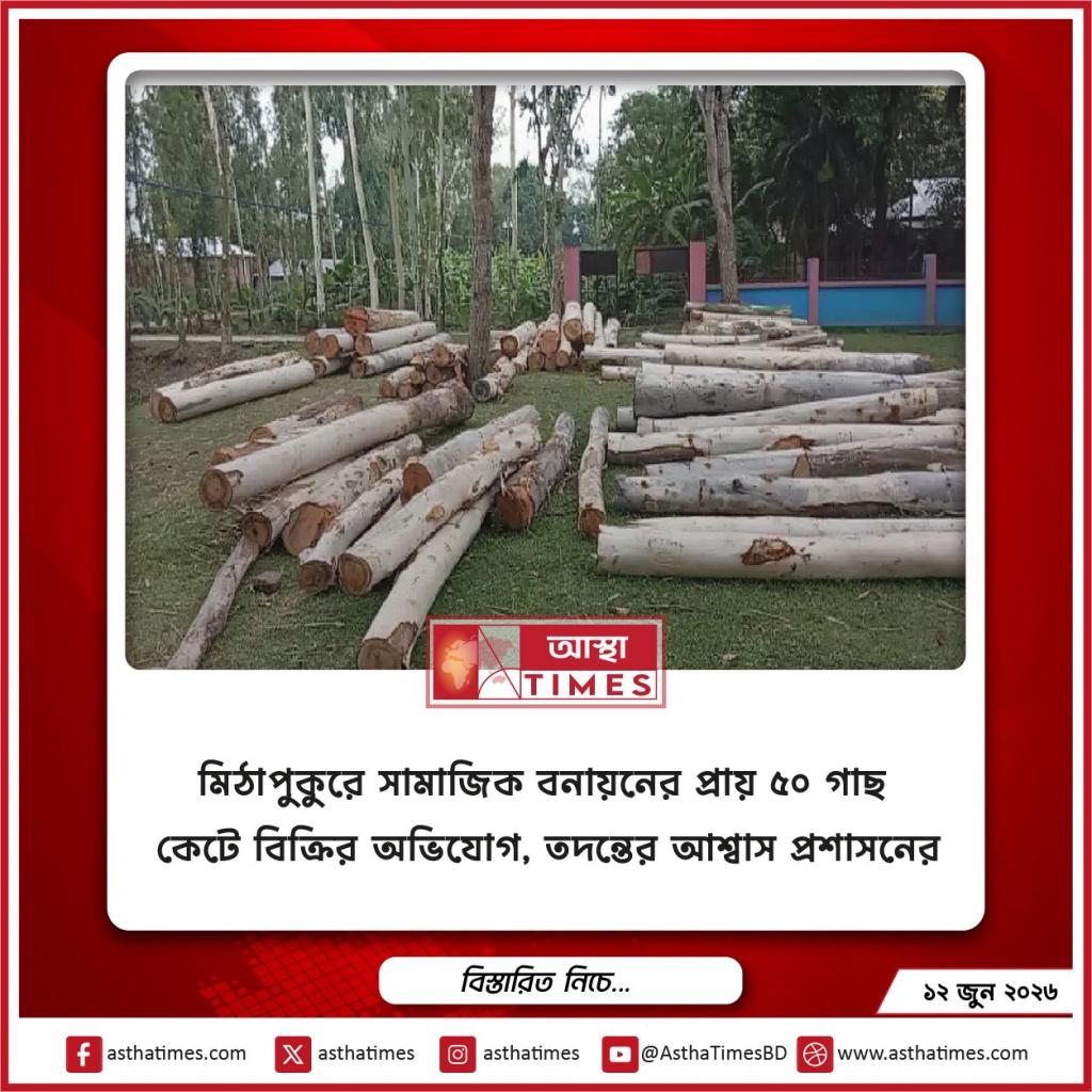 মিঠাপুকুরে সামাজিক বনায়নের প্রায় ৫০ গাছ কেটে বিক্রির অভিযোগ, তদন্তের আশ্বাস প্রশাসনের