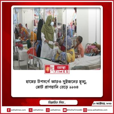 হামের উপসর্গে আরও দুইজনের মৃত্যু, মোট প্রাণহানি বেড়ে ১১৬৪