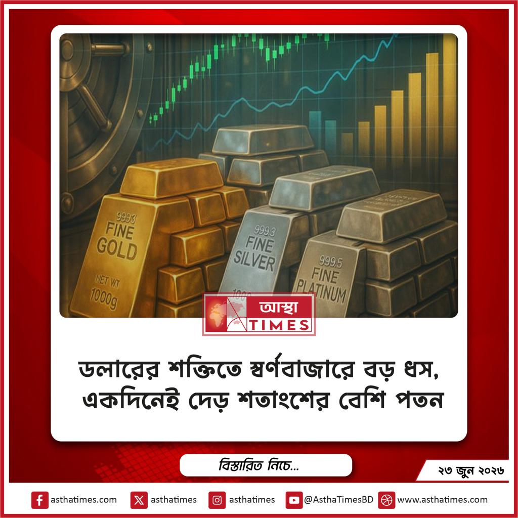 ডলারের শক্তিতে স্বর্ণবাজারে বড় ধস, একদিনেই দেড় শতাংশের বেশি পতন
