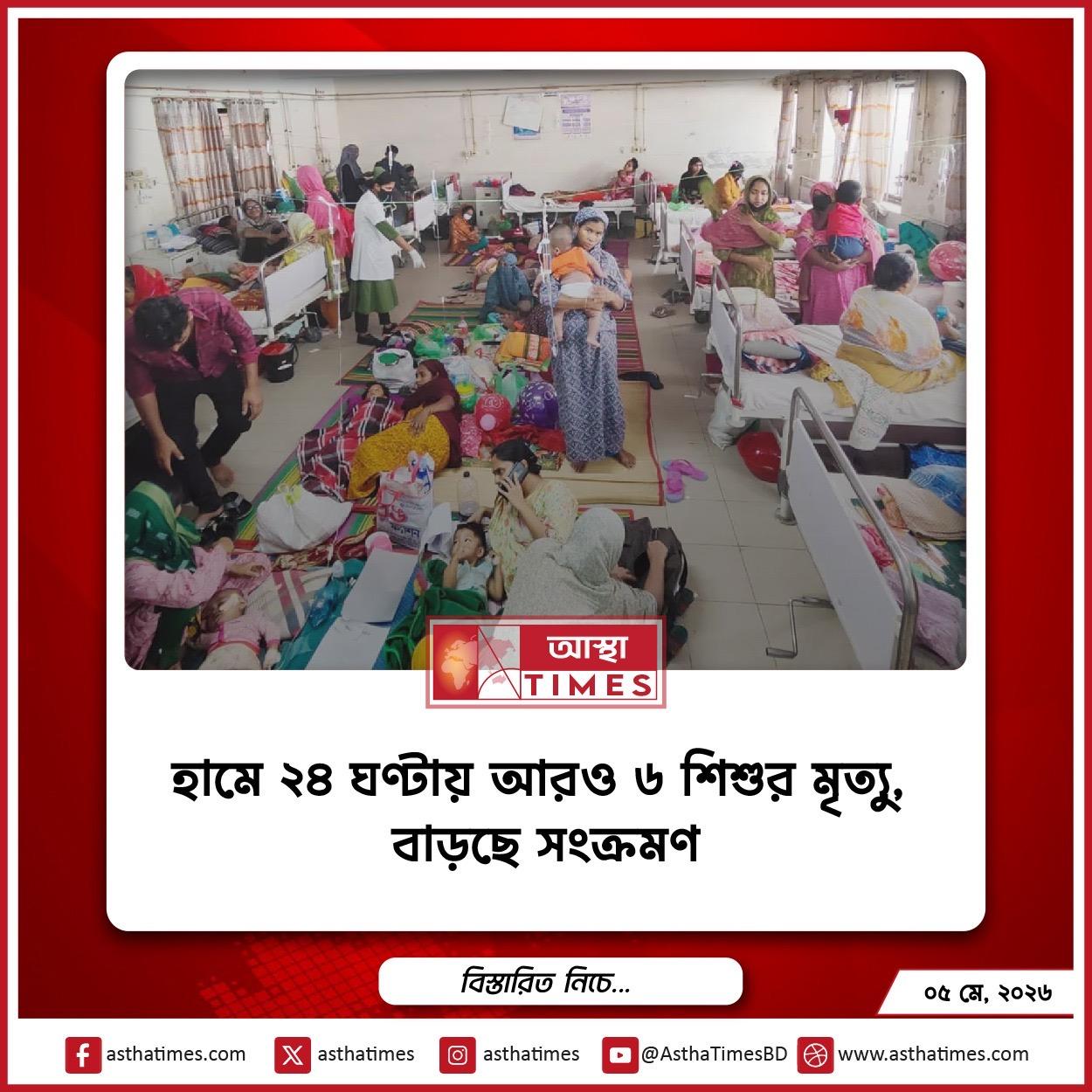 হামে ২৪ ঘণ্টায় আরও ৬ শিশুর মৃত্যু, বাড়ছে সংক্রমণ