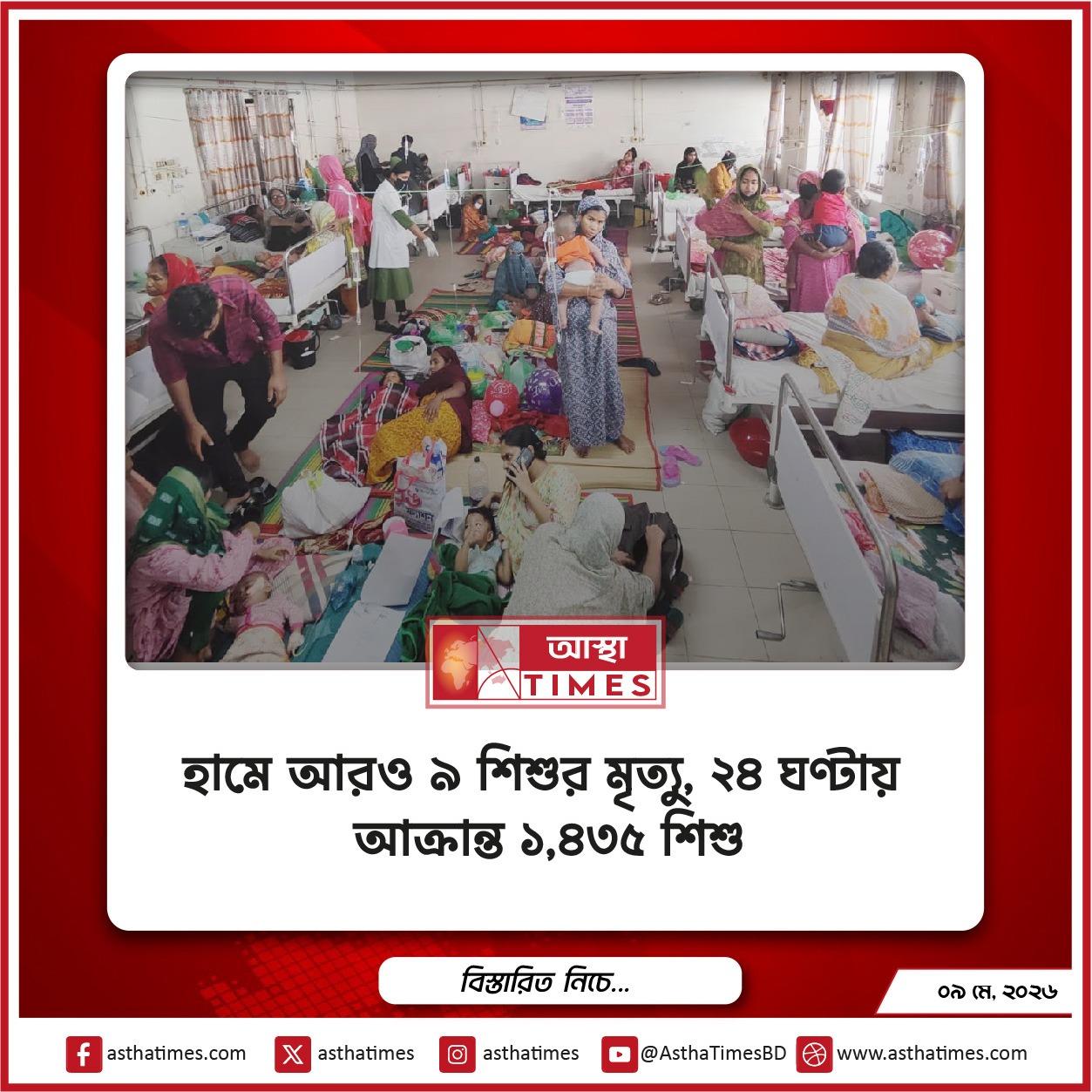 হামে আরও ৯ শিশুর মৃত্যু, ২৪ ঘণ্টায় আক্রান্ত ১,৪৩৫ শিশু